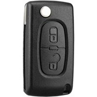 Tasten Schlüsselgehäuse kompatibel CE0523 Klappschlüssel für Peugeot 207 307 308 407 408 3008 5008 Citroen C2 C3 C4 C5 C6 C8 (2 Tasten, CE0523) von AIPERQ
