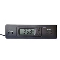 Thermometer Mini Autothermometer Elektronisches Thermometer mit Zeitfunktionsanzeige mit Sonde DS-1, Schwarz - Schwarz von AIPERQ