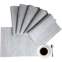 Tischsets, Platzsets für Esstisch, Grau, 6er-Set, moderne Tischsets für draußen, waschbar, leicht zu reinigen, für Küchentisch, Innenbereich, Tischsets, Platzsets für Esstisch, Grau, 6er-Set, moderne Tischsets für draußen, waschbar, leicht zu reinigen, für Küchentisch, Innenbereich, von AIPERQ