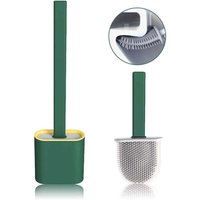 Toilettenbürste, Toilettenbesen, Haushaltsreinigungsbürste mit weichem TPR-Bürstenkopf, Toilettenbürste aus Gummi mit langem Griff (Grün, Größe: 365 von AIPERQ