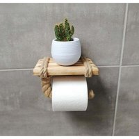 Toilettenpapierhalter mit Holzablage und Seil für Telefon oder Dekoration Toilettenpapierhalter mit Holzablage und Seil für Telefon oder Dekoration von AIPERQ