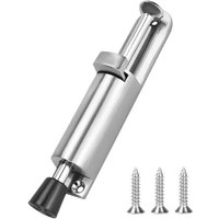 Verstellbarer, fußbetätigter Türstopper, Bodentürstopper aus Edelstahl, Federtürstopper mit Schrauben, Türstopperhalterung (Silber) von AIPERQ