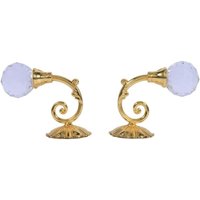 Vorhanghalter aus Metall und Kristallglas, für Wand, Fenster, Vorhänge, Raffhalter, Haken, Kleiderbügel, 4 Farben (2er-Pack) (Gold) von AIPERQ