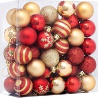 Weihnachtskugel, 50 Stück, Weihnachtsbaumschmuck, Weihnachtskugeln mit roter und goldener Weihnachtskugel, Weihnachtskugel-Dekoration mit Weihnachtskugel, 50 Stück, Weihnachtsbaumschmuck, Weihnachtskugeln mit roter und goldener Weihnachtskugel, Weihnachtskugel-Dekoration mit von AIPERQ