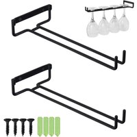 Aiperq - Weinglashalter 2er Set Hängender Glashalter Stielglasregal Glasaufhänger für Regal Hängender Glashalter Weinglashalter unter Schrank von AIPERQ
