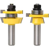 Zapfennutfräser-Bit-Set für Möbel, Schloss-Gehrungs-Set, Zapfenfräser mit 1/2-Zoll-Griff, für Türen, Tische, Regale usw., 2 Stück Zapfennutfräser-Bit-Set für Möbel, Schloss-Gehrungs-Set, Zapfenfräser mit 1/2-Zoll-Griff, für Türen, Tische, Regale usw., 2 Stück von AIPERQ
