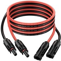 m 2 x 4 mm²/12 AWG Verlängerungskabel für Photovoltaik-Solarpanel mit IP68 wasserdicht mit Buchsen- und Steckeranschlüssen am Anschlusskabel (3 m Rot von AIPERQ