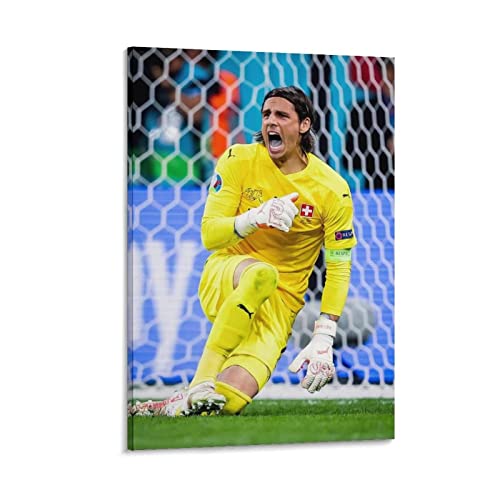 AIPHE Foto Auf Leinwand Yann Sommer Torwart Poster Wohnzimmer Schlafzimmer Malerei Kunstwerk 30x50cm Kein Rahmen von AIPHE