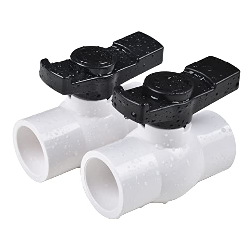 AIPOR 1,9 cm PVC-Kugelhahn (2er-Pack), Absperrventil mit leicht zu drehen und ausgezeichnetem Griff, bewertet bei 150 PSI von AIPOR