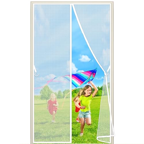 Sommer Insektenschutz Türvorhang Fliegennetz Türen Fliegengitter, 210x185 cm mit Magnetvorhang mit starken Magneten Mückennetz Moskitonetz Insektennetz, Weiß P Sommer Insektenschutz Türvorhang Fliegennetz Türen Fliegengitter, 210x185 cm mit Magnetvorhang mit starken Magneten Mückennetz Moskitonetz Insektennetz, Weiß P von AIPPEI