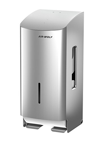 AIR-WOLF WC-Papierspender, 2 Rollen, Edelstahl gebürstet, Serie Alpha von AIR-WOLF