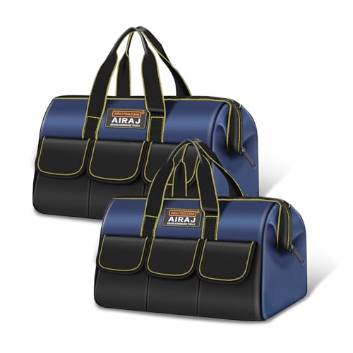 Werkzeugtasche 2 Stück | AIRAJ 14 und 16 Zoll Werkzeugtasche Großer Öffnung | Hochwertiges Oxford-Gewebe | Einfacher Zugriff Werkzeuge | Werkzeugkasten | Werkzeug-Organizer | Verabschieden Unordnung von AIRAJ