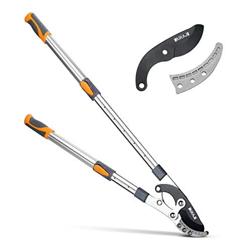 AIRAJ Teleskop-Astschere 70–103 cm, robuste Astschere mit Ersatzklingen, SK-5-Stahlklinge und Teflonbeschichtung, sechsfach verstellbarer Griff, professionelle Baumschere von AIRAJ