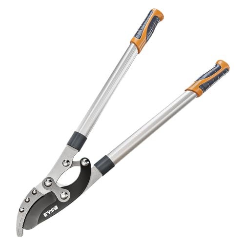 AIRAJ Astschere 69,8cm, Klingen Aus Hochwertigem Karbonstahl, Teflon-Anti-Rost-Beschichtung, Haifischmaul-Klinge, Rutschfester Griff Aus Aluminiumlegierung, Schnittdurchmesser Von 5,5CM Dicken Ästen von AIRAJ