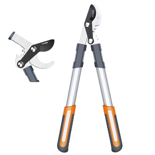 AIRAJ Bypass Astschere 43cm,Gartenarbeit Baumschere,Schneidet 3cm Äste,Teflon beschichtet und SK5 scharfe Klingen,Kann trockene und nasse Äste schneiden von AIRAJ