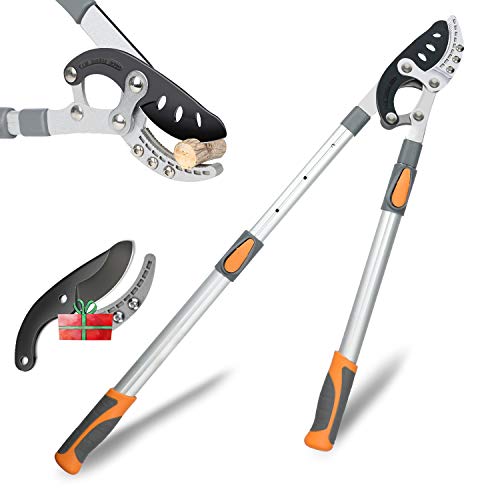 AIRAJ Teleskop AMBOSS-Astschere 70-103CM,Mit Ersatzklingen,Schneidet Äste,Dicker als 50MM Sind,Sechsfach verstellbarer Griff,SK-5 Stahlklinge und Teflonbeschichtete,Professionelle Astschere von AIRAJ