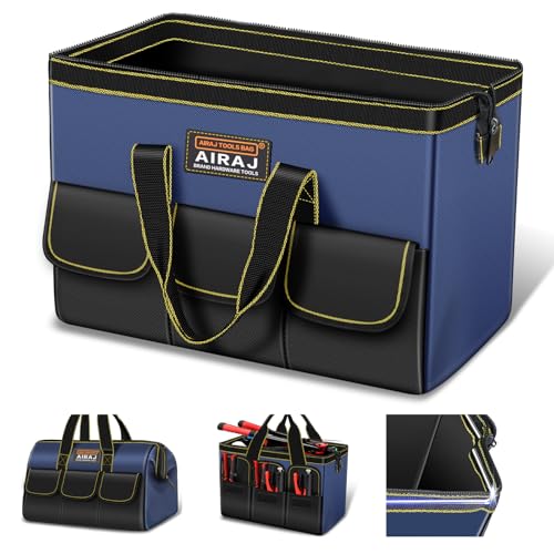 AIRAJ Werkzeugtasche Groß,44×24×30CM(18 Zoll),Werkzeugtasche Leer Großer Öffnung,Einfacher Zugriff Werkzeuge,Hochwertiges Oxford-Gewebe,Werkzeugkasten,Werkzeug-Organizer,Verabschieden Unordnung von AIRAJ