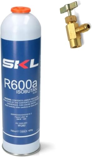 1 Stück Flasche + Gashahn für Kühlschrank und Gefrierschrank R600 420 g OM Ref000UN von AIRAM