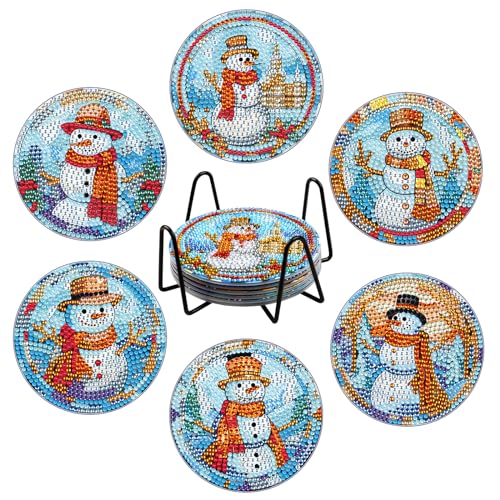 AIRDEA 6 Teilige Diamant Malerei Untersetzer, DIY Weihnachten Untersetzer, Schneemann Diamant Malsets für Erwachsene, Kinder, Anfänger, Getränke Untersetzer, 5D Diamant Kunst Untersetzer Bastelbedarf AIRDEA 6 Teilige Diamant Malerei Untersetzer, DIY Weihnachten Untersetzer, Schneemann Diamant Malsets für Erwachsene, Kinder, Anfänger, Getränke Untersetzer, 5D Diamant Kunst Untersetzer Bastelbedarf von AIRDEA
