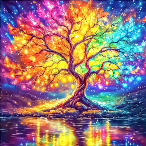 AIRDEA Baum des Lebens Diamond Painting Erwachsene, DIY 5D Fantasiebaum Diamant Painting Bilder, Bastelset Erwachsene Frauen als Haus Wanddeko 30x30 cm von AIRDEA