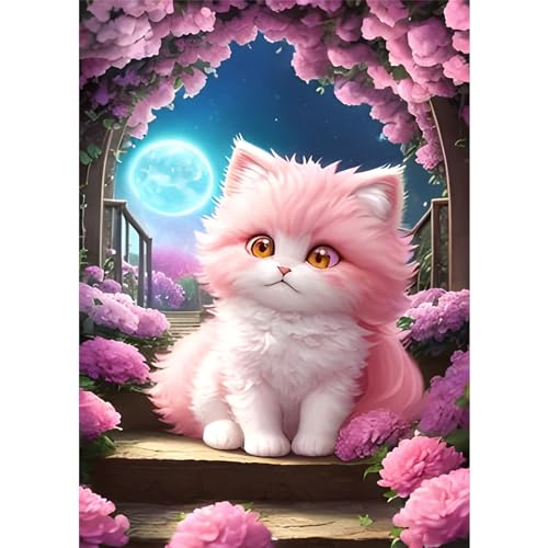 AIRDEA DIY Katze Diamond Painting Set Erwachsene Kinder, Diamant Painting Bilder 5D Blumen Diamant Kunst Traumland Diamant Malerei Set Cross Stickerei Fantasie Malerei Kits für Heimdekor 30x40 cm von AIRDEA