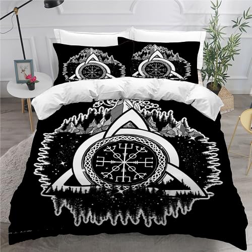 AIREBE Hobbit Bettwäsche 3D Bettbezug Set 100% Polyesterfaser, Bettwäsche-Sets Schmetterling Schwarz mit Reißverschluss Und Kissenbezügen Sommer Für Teenager Erwachsene （135x200cm） von AIREBE