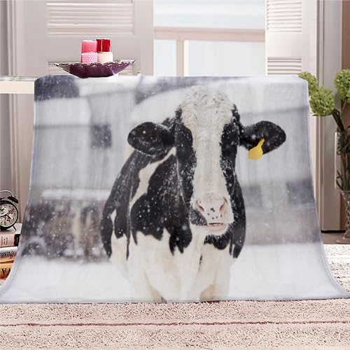 Kuscheldecke Sofa Fleece Decke Milchkuh Bett Wohndecken Decke 130x150cm, Weiche Warm Kuscheldecke Flauschig Tier Kuh Wohndecken Geschenke für Jungen Mädchen von AIREBE