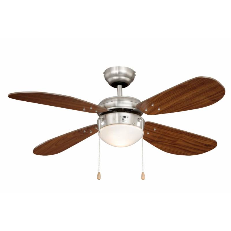 AIRERYDER Deckenventilator Classic 105 cm Nickel - Nussbaum mit Beleuchtung und Zugketten von AIRERYDER