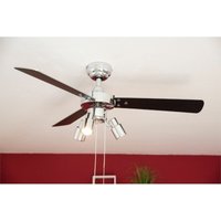 Deckenventilator Cyrus Chrom mit Licht & Zugketten von AIRERYDER