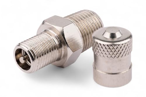 Kfz PKW Prüfventil Füllventil Autoventil Adapter schraubbar - zölliges 1/8" Außengewinde auf Vg8 Schrader Reifenventil Ventileinsatz für Pneumatik von AIRRIDE SUPPLIES