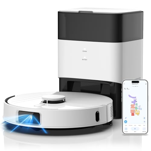 AIRROBO T30+ Saugroboter mit Wischfunktion, Staubsauger Roboter mit Absaugstation, 6000Pa Saugkraft Roboterstaubsauger, 3,5L Staubbeutel, Wischroboter LiDAR Navigation, 240Min Laufzeit, App Steuerung von AIRROBO