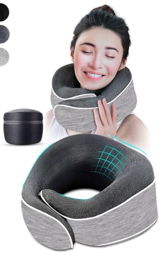 AIRTH® 360° Memory-Foam Reise-Nackenkissen mit smartem Klettverschluss - Ergonomisch stützendes Nackenhörnchen mit waschbarem Bezug für ultimativen Komfort und Entspannung von AIRTH