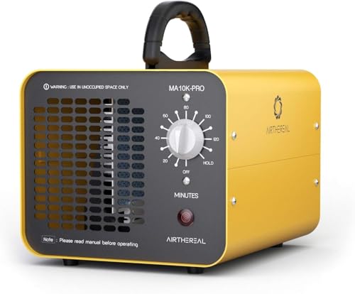 Airthereal MA10K-PRO Industrieller Ozongenerator Geruchskiller, 10000 mg/h O3-Maschine mit hoher Kapazität, Heim-Ionisator-Geruchsentferner, Gelb von AIRTHEREAL