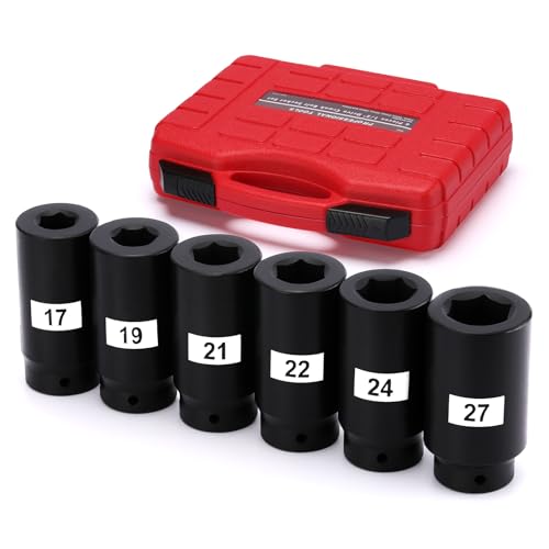 AIRTOON 6-teiliges 1/2-Zoll-Antriebskurbelbolzen-Set, 17 mm, 19 mm, 21 mm, 22 mm, 24 mm, 27 mm, harmonischer Balancer-Steckschlüsselsatz AIRTOON 6-teiliges 1/2-Zoll-Antriebskurbelbolzen-Set, 17 mm, 19 mm, 21 mm, 22 mm, 24 mm, 27 mm, harmonischer Balancer-Steckschlüsselsatz von AIRTOON