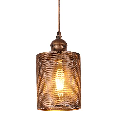 AIRTWESD Industrial vintage Metall Käfig Hängelampe E27 Deckenleuchte LED Kronleuchter Wohnzimmer Hängeleuchte Kreative Leuchte Retro lampenschirm (ohne Glühbirne) von AIRTWESD