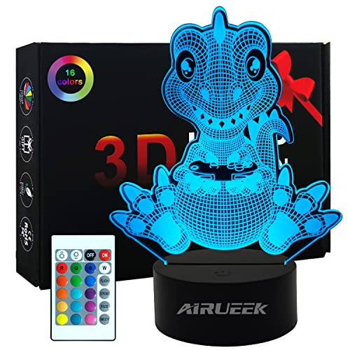 AIRUEEK Dino Dana Geschenke Dinosaurier Spielzeug,Dino-Baby Spielt Gamepad 3d Lampe mit Farbwechsel 16 Farben with Remote Control Spielzeug ab 6 Jahre Jungen von AIRUEEK