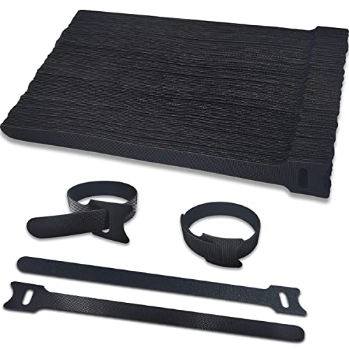 Klettband Kabelbinder Schwarz 100 Stück, Kabel Klettband Wiederverschließbar 150 x 12 mm Klett Kabelbinder Klettverschluss für Home Office Büro und Garten Klettband Kabelbinder Schwarz 100 Stück, Kabel Klettband Wiederverschließbar 150 x 12 mm Klett Kabelbinder Klettverschluss für Home Office Büro und Garten von AIRUEEK