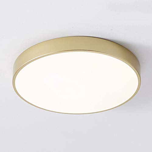 AIRUI Gold Rund Deckenleuchte Modern Schmiedeeisen LED Deckenlampe Ultradünn Unterputz Innenbeleuchtung Für Wohnzimmer Schlafzimmer Flur Balkon,Neutral Light-60CM 60W von AIRUI