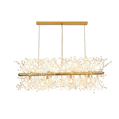 AIRUI Kristall Insel Kronleuchter LED Löwenzahn Pendelleuchte Modern Verstellbar Hängelampe Wohnzimmer Restaurant Esstisch Deckenleuchte,Gold+WarmLight-92 * 40cm AIRUI Kristall Insel Kronleuchter LED Löwenzahn Pendelleuchte Modern Verstellbar Hängelampe Wohnzimmer Restaurant Esstisch Deckenleuchte,Gold+WarmLight-92 * 40cm von AIRUI