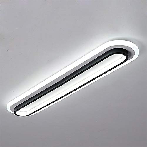 AIRUI LED Langer Streifen Deckenleuchte Unterputz Ganglampe Nordisch Modern Hauptbeleuchtung Für Korridor Portal Kanal Esszimmer Wohnzimmer,Black+WhiteLight-58 * 15cm40W von AIRUI