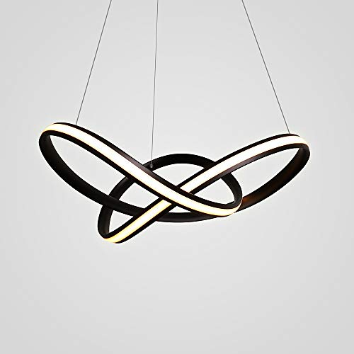 AIRUI Linear Pendelleuchte LED Modern Kreativ Kronleuchter Verstellbar Hängelampe Deckenbeleuchtung Für Esszimmer Schlafzimmer Restaurant,Black+WarmLight-70cm von AIRUI