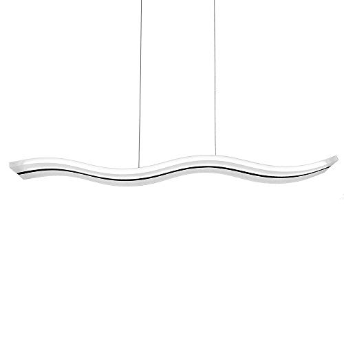 AIRUI Linear Ultradünn Pendelleuchte LED Kurve Welle Kronleuchter Modern Verstellbar Hängelampe Esszimmer Bar Restaurant Deckenbeleuchtung,NeutralLight-100 * 12cm von AIRUI