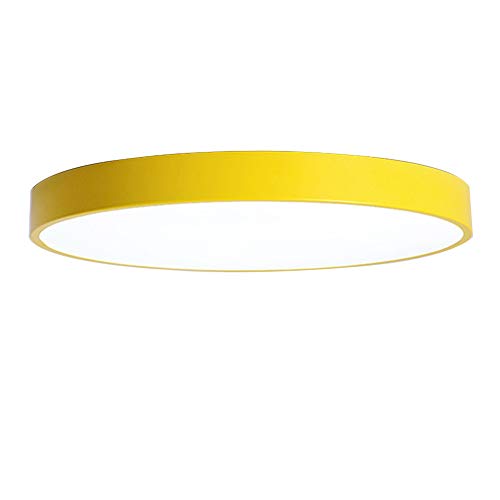AIRUI Macaron Rund Deckenleuchte Kinderzimmer Modern LED-Lampe Für Jungen Mädchen Schlafzimmer Wohnzimmer Kindergarten,Yellow+WarmLight-40cm von AIRUI