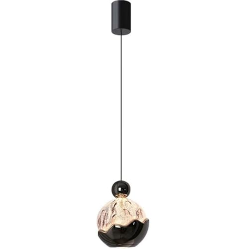 AIRUI Modern Klein Anhängtes Licht Einfach Leichter Luxus Ball Kronleuchter Verstellbar Kugelförmig Hängende Lampen Für Schlafzimmer Bett Esstisch(3 Color Lights,Black) von AIRUI