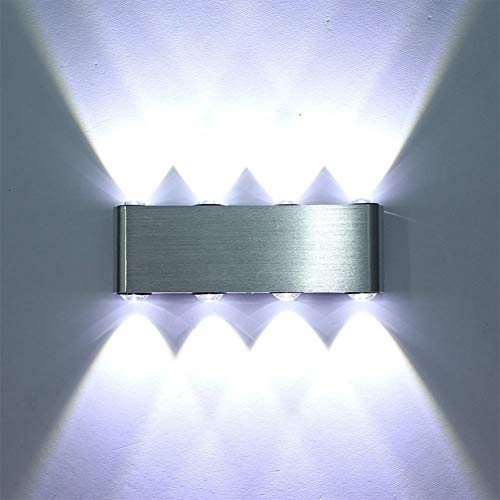 AIRUI Modern LED Wandleuchten Aluminium Up Down Wandlampe Innen Leuchte Für Wohnzimmer Schlafzimmer Flur,ColdWhite-8W von AIRUI