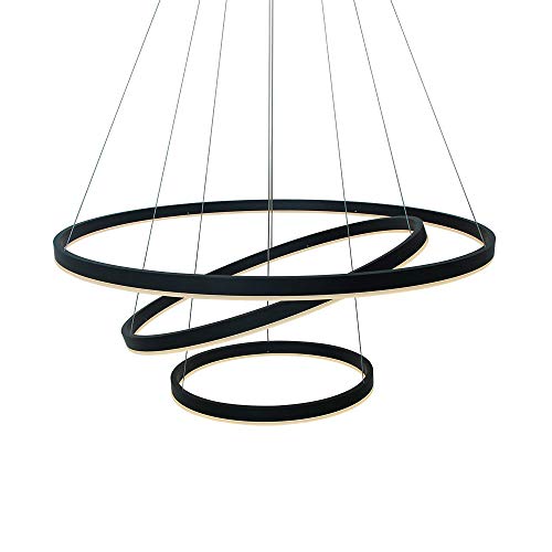 Kreis Kronleuchter LED 3-Ring Pendelleuchte Modern Acryl Verstellbar Hängelampe Wohnzimmer Esstisch Restaurant Deckenleuchte,Black+SteplessDimming-60+80+100cm Kreis Kronleuchter LED 3-Ring Pendelleuchte Modern Acryl Verstellbar Hängelampe Wohnzimmer Esstisch Restaurant Deckenleuchte,Black+SteplessDimming-60+80+100cm von AIRUI