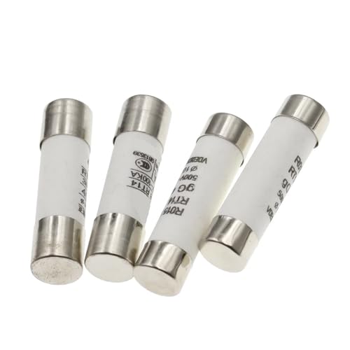 AIRUIXI Keramik-Sicherung 5 STÜCKE 10 * 38 flinke Keramiksicherung 10X38 MM Sicherung 380 V 500 V 0.5A 1A 2A 3A 4A 5A 6A 8A 10A 16A 20A 25A 32A 40A RO15 RT18 RT14(500V,1A) von AIRUIXI