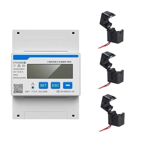 AIRUIXI Stromzähler DDSU666 DTSU666 80A Din-Schienen-Digitalvoltmeter Strom Leistung Elektrische Energie KWH Meter Volt Ampere Modbus RS485 AC 230V 380V(DTSU 3CT250A) von AIRUIXI