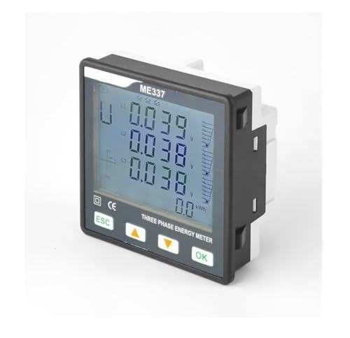 AIRUIXI Stromzähler Dreiphasen-Multifunktionsmessgerät ME337 RS485 Rogowski-Spule LCD Digital Power Energy Panelmeter(ME337CD8 No Coil) von AIRUIXI