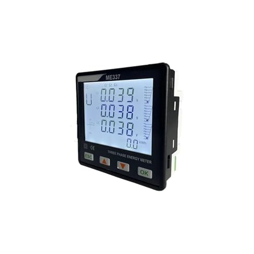 AIRUIXI Stromzähler ME337 Energiemessgerät EIN- und Dreiphasen-Stromversorgung LCD Rogowski-Spulenstromzange Panelmeter(ME337CD2 No Coil) von AIRUIXI